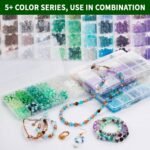 5573pcs Glass Beads for Jewelry Making, 34 Colors Crystal Beads for Bracelets Ma... - Image 8
