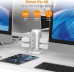 Tower Power Strip Flat Plug with 11 Outlets 3 USB (1 USB C), TESSAN Surge Protec... - Image 5