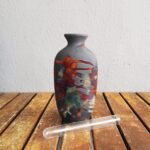 RAAQUU Koban 7" Raku Clay Pottery Home Decor Vase - Carbon Half Copper Matte - B... - Image 6