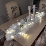 Table Runner White with Tassels, Modern Fluffy Faux Fur Christmas Table Runners ... - Image 4