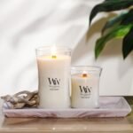 WoodWick Medium Hourglass Candle White Teak - Premium Soy Blend Wax Pluswick Inn... - Image 6