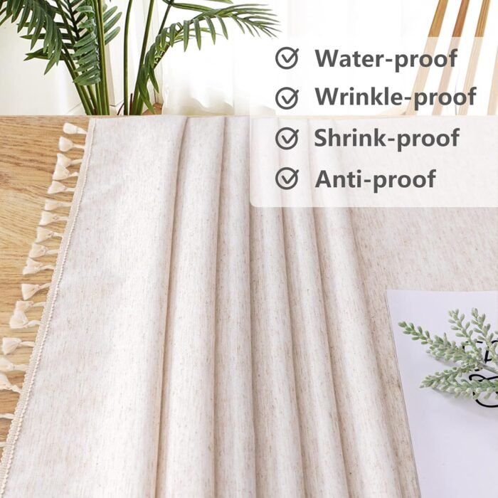 MYSKY HOME Table Cloth 60 Inch Round Table, Heavy Duty Linen Look Waterproof Tab... - Image 5