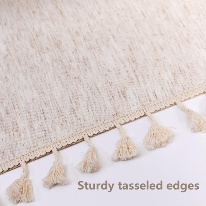 MYSKY HOME Table Cloth 60 Inch Round Table, Heavy Duty Linen Look Waterproof Tab... - Image 6