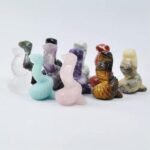 AAA Natural Quartz Crystal Carved Snake Serpent Decor Gift-Agate - Image 5