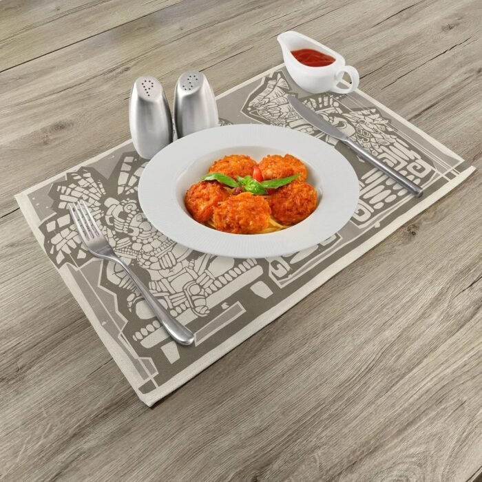 Lunarable Ethnic Place Mats Set of 4, Mayan King and Plumed Serpent Illustration... - Image 3