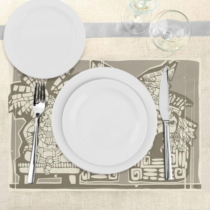 Lunarable Ethnic Place Mats Set of 4, Mayan King and Plumed Serpent Illustration... - Image 4