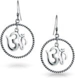 Sacred Symbol Earrings for Women - Sterling Silver Meditation Yogi Aum Om Ohm & ... - Image 3