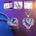 Kate Lynn Angel Wings Heart Necklaces - Crystal Jewelry for Women, Christmas & B... - Image 3