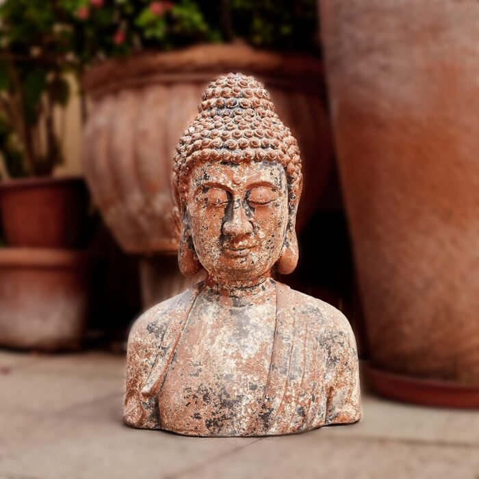 Buddha Statue for Home, Meditating Buddha Bust Statues, Rustic Spiritual Buddha ... - Image 5