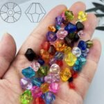 100pcs 12mm Acrylic Bicone Beads Faceted Acrylic Crystal Spacer Beads for Bracel... - Image 4