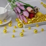 WELMATCH Yellow Pearl Vase Fillers - 120 pcs 0.75 LB Faux Pearl Beads 14mm 20mm ... - Image 3