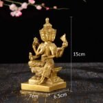 BRABUD Handmade Brass Thailand 4 Faces Buddha Statue Lord Brahma Phrom Figurine ... - Image 3