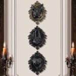 UITWMKTG Animal Head Wall Decor Black Gothic Wall Sculpture Home Decor Statue fo... - Image 4
