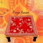 NAISHA Red Pooja Aasan Mat (Set of 2) 15" X 15" Velvet Puja/Altar Cloth Mandir, ... - Image 6