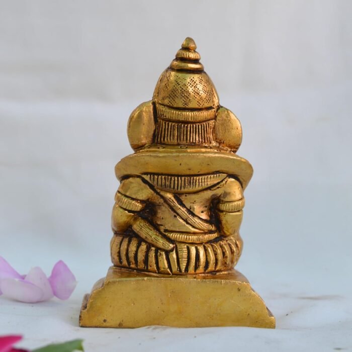Brass Kuber Statue 3.25" inch – Hindu God of Wealth Idol | Dhanpati Vaisravana M... - Image 4