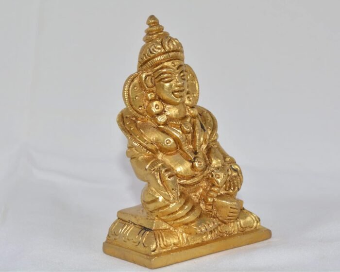 Brass Kuber Statue 3.25" inch – Hindu God of Wealth Idol | Dhanpati Vaisravana M... - Image 9