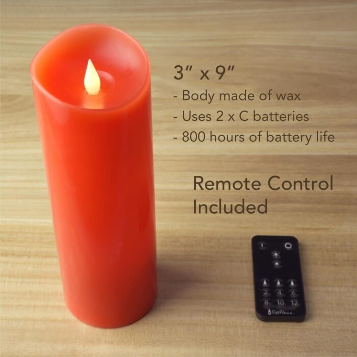 Christmas Decor Flameless LED Candles with Remote Control, 3"x 9"Battery Operate... - Image 5