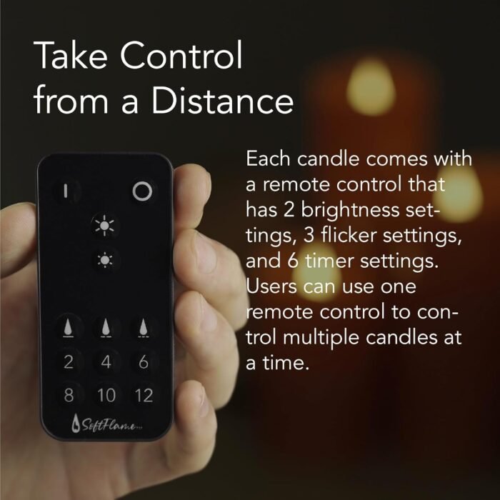 Christmas Decor Flameless LED Candles with Remote Control, 3"x 9"Battery Operate... - Image 8