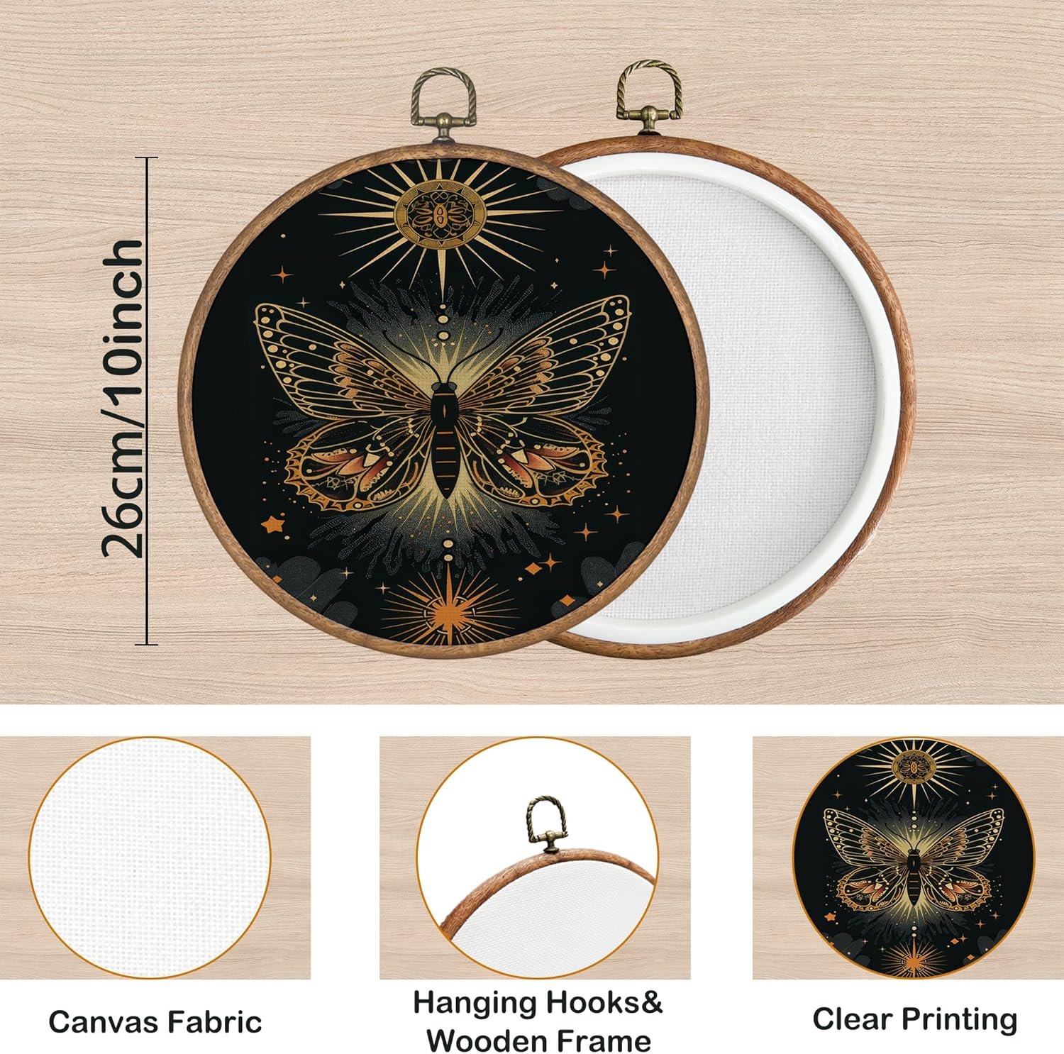 KSDUT Vintage Butterfly Wall Decor Art - Dark Moody Insect Wall Art Canvas Frame... - Image 7