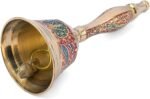 SATVIK 1 Pc Brass Embossed Puja Bell Indian Religious Diwali Festive Daily Pooja... - Image 4