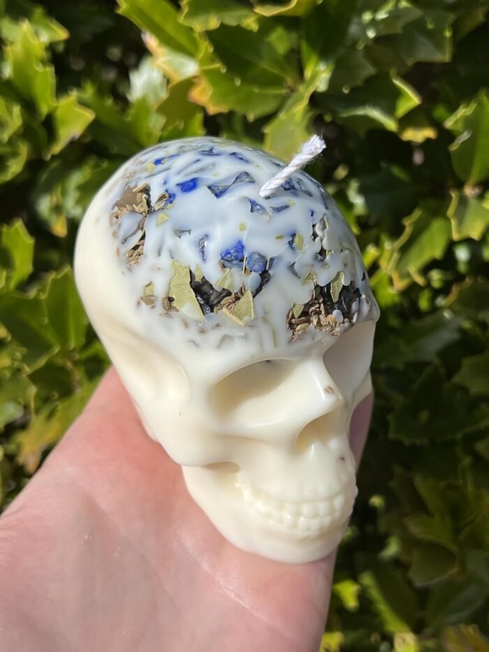 Witches Shield of Protection Herbal Intention Skull Crystal Candle | Ritual Alta... - Image 6