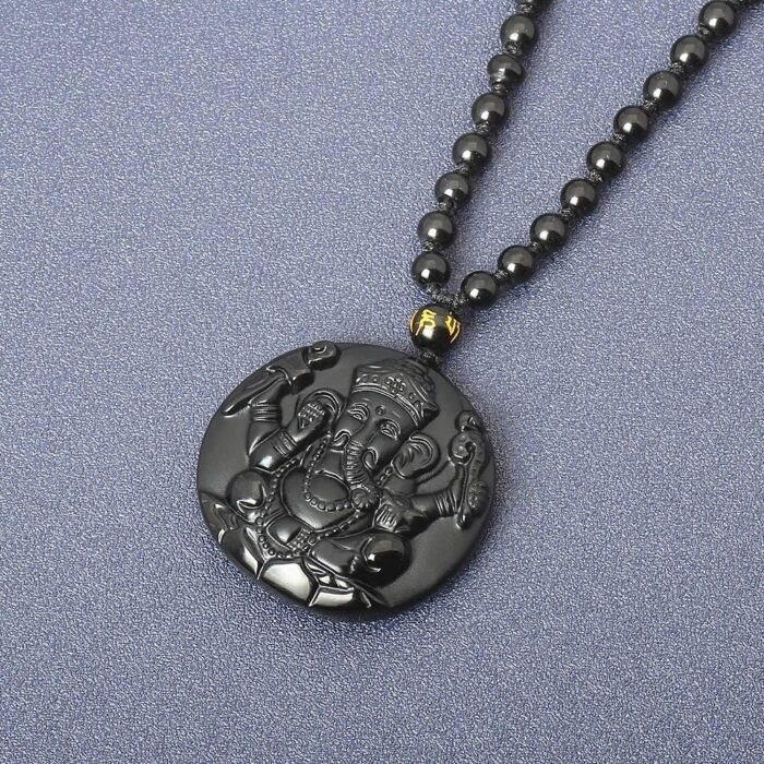 ASGIFT Obsidian Lucky Necklace Power Stone Amulet Protection Pendant with Adjust... - Image 3