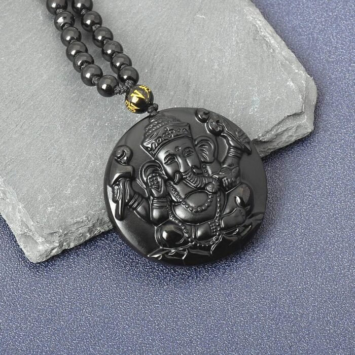 ASGIFT Obsidian Lucky Necklace Power Stone Amulet Protection Pendant with Adjust... - Image 4