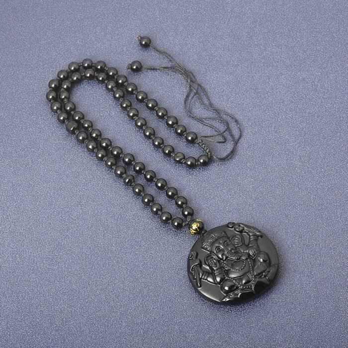 ASGIFT Obsidian Lucky Necklace Power Stone Amulet Protection Pendant with Adjust... - Image 5