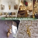 Philodwell Deer Head Wall Decor Sculptures: Handmade Resin Animal Art Pendant Or... - Image 6