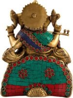 Wow Unique Flute Ganesh (Ganesha) Hindu Elephant God of Success Statue 8 inch - Image 4