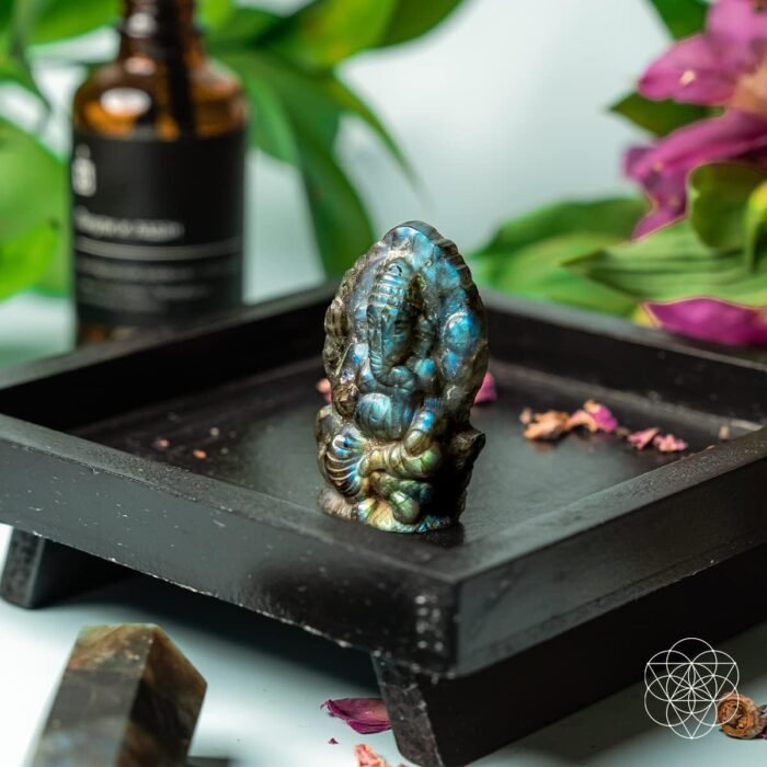 Conscious Items - God of Luck Labradorite Crystal Ganesh Statue - Hindu Ganesha ... - Image 4