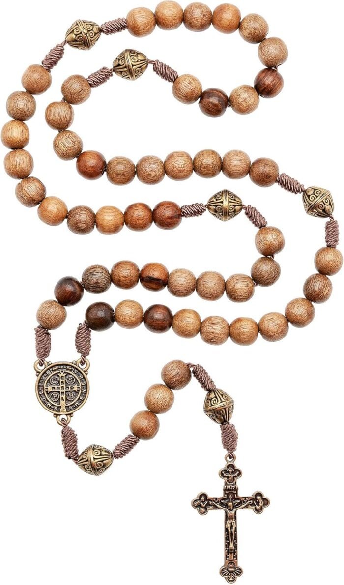 Intercession Our Father Sacred Handmade Solid Wood Rosary - Image 7