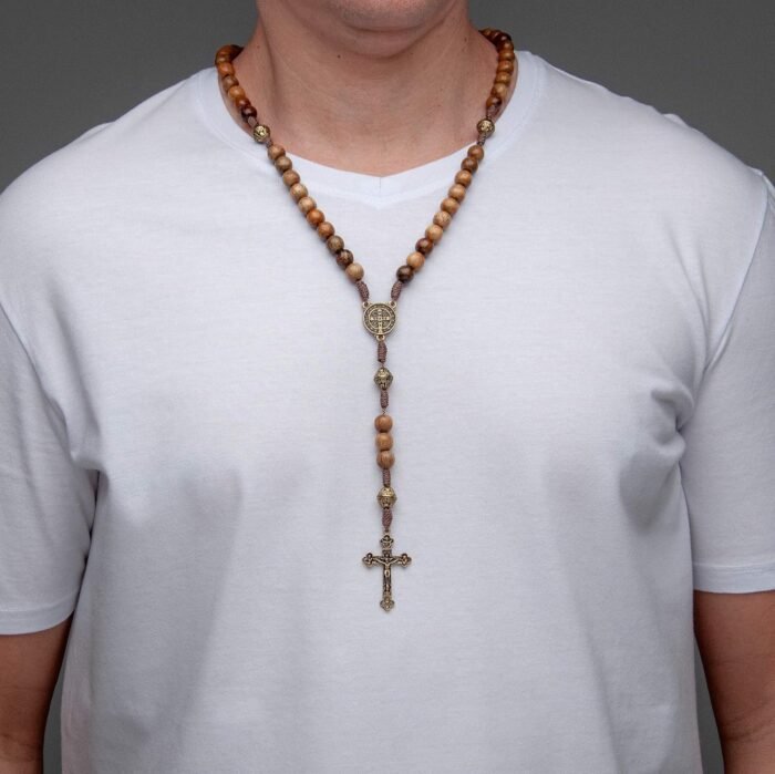 Intercession Our Father Sacred Handmade Solid Wood Rosary - Image 10