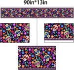 Dia De Los Muertos Table Runner Cinco de Mayo Rustic Linen Mexican Sugar Skull D... - Image 4
