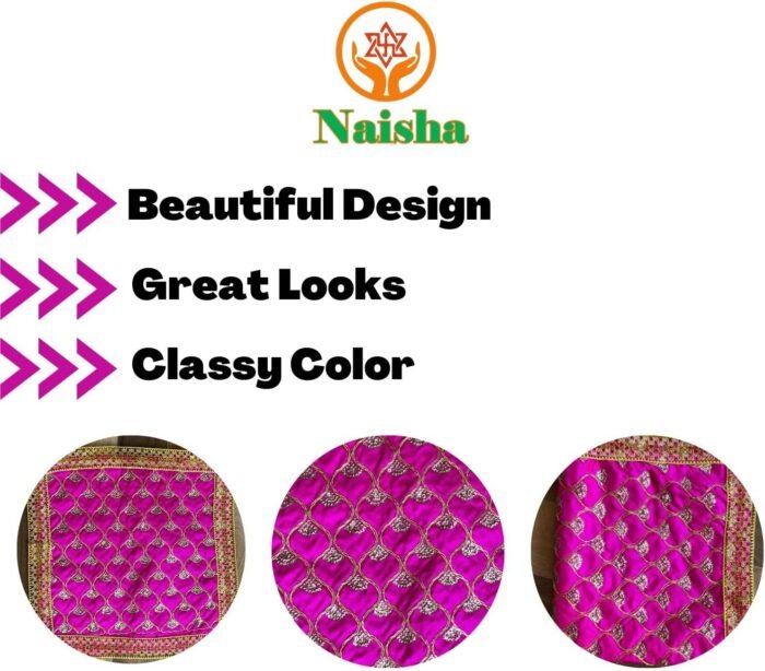 NAISHA Pink Pooja Aasan Mat Set of 2, 18" X 18" Puja/Altar Cloth Mandir, Multipu... - Image 6