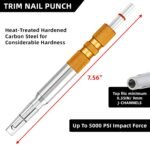 Trim Nail Punch with Retaining Clip, 7.56 Inch Nail Punch for Finish Protection,... - Image 3