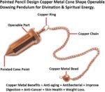 Pointed Pencil Design Copper Metal Cone Shape Openable Dowsing Pendulum for Divi... - Image 7