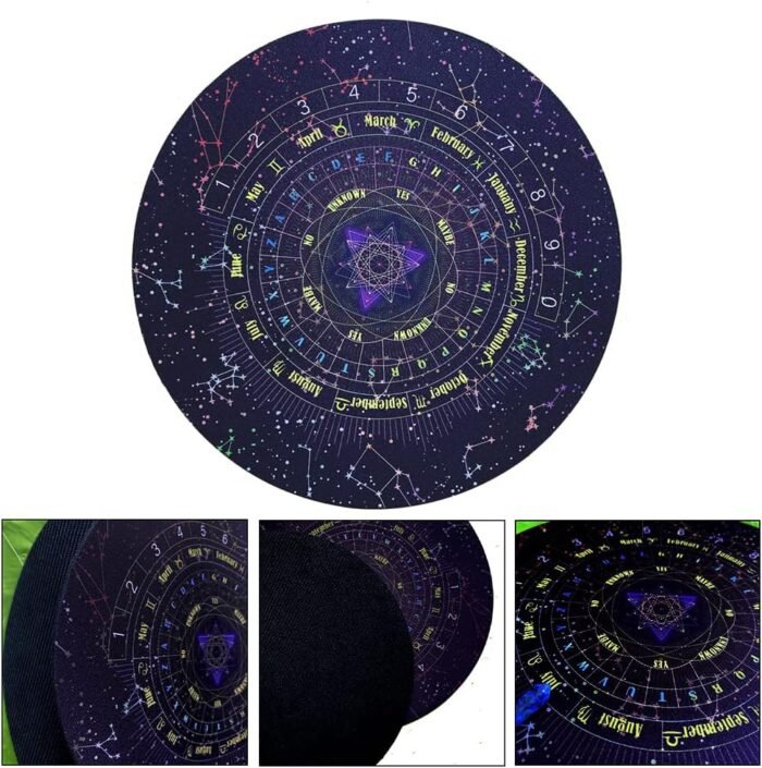 Tookie Divination Mat, Lightweight Round Shape Pendulum Board, 8.66inch Starry S... - Image 6
