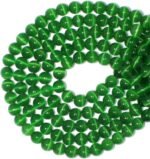 MJDCB 45pcs Dark Green Cat Eye Stone Beads 8mm Round Crystal Loose Bead for Jewe... - Image 4