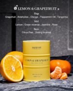 M&SENSE Lemon Grapefruit Scented Candles, Natural Soy Candle 11.3oz 70 Hour Slow... - Image 3