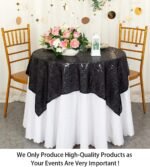 ShinyBeauty Sequin Black Table Cloth 48x48-Inch Party Tablecloth Wholesale Sequi... - Image 3