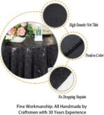 ShinyBeauty Sequin Black Table Cloth 48x48-Inch Party Tablecloth Wholesale Sequi... - Image 4