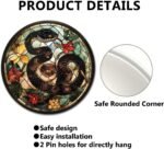 Lygond Metal Sign Tin Sign Circular Stained Glass Snake Gardening Sign for Gift ... - Image 3