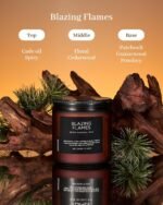 M&SENSE Blazing Flame Scented Candles with Log Fire - Cade & Patchoulli Scent, 7... - Image 3