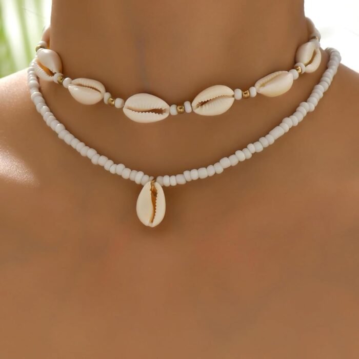Nackiy Handmade Sea Shell Necklace for Women Summer Adjustable Natural Shell Col... - Image 4