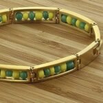 RC & J GENERAL 14kt Stainless Steel Green and Yellow Beads Babalawo Amulet Prote... - Image 4