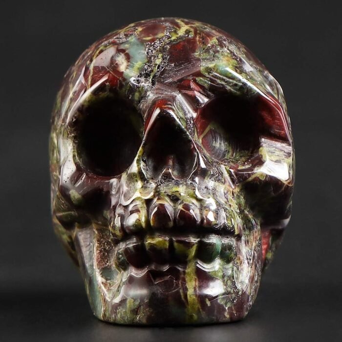 Artistone 2.0" Dragon Blood Stone Halloween Crystal Skull Decor Figurine Crystal... - Image 3