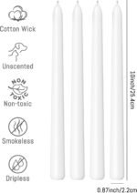 Viyffo Taper Candles 10 Inch – 4 Pack White, Dripless, Unscented, Smokeless – 8 ... - Image 6