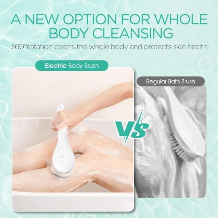 VOYOR Electric Body Brush Back Scrubber for Shower Rechargeable Exfoliating Bath... - Image 4