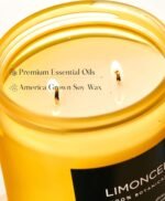 M&SENSE Limocello Scented Candle - 11.6oz Natural Soy Wax Non Toxic 70-Hour Slow... - Image 4